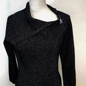 Black CALVIN KLEIN Sweater Dress w/Silver sparkle